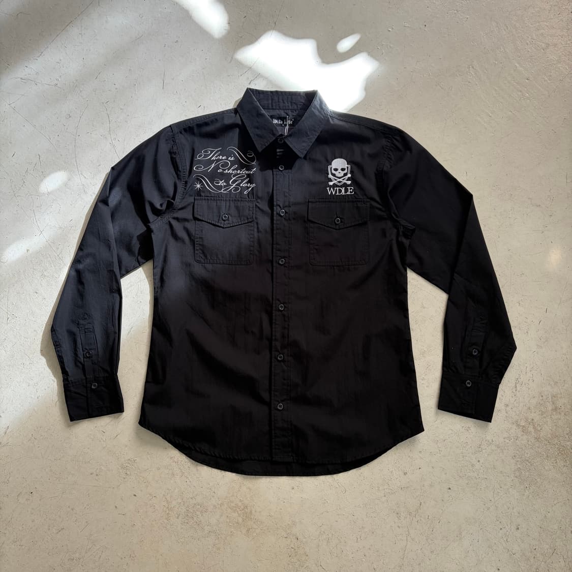 Wild Life 빈티지 레터링 스컬 자수 셔츠 L 상품이미지2