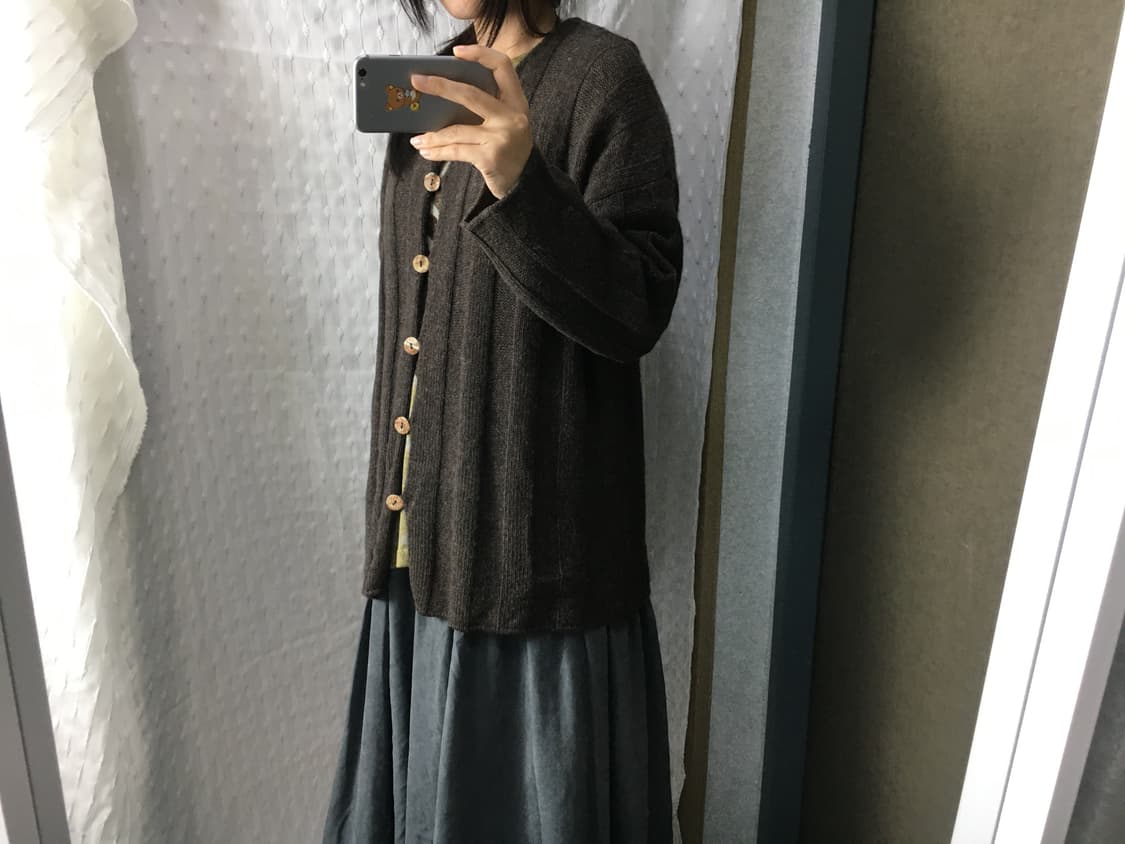 브라운 울 니트 가디건 상품이미지3