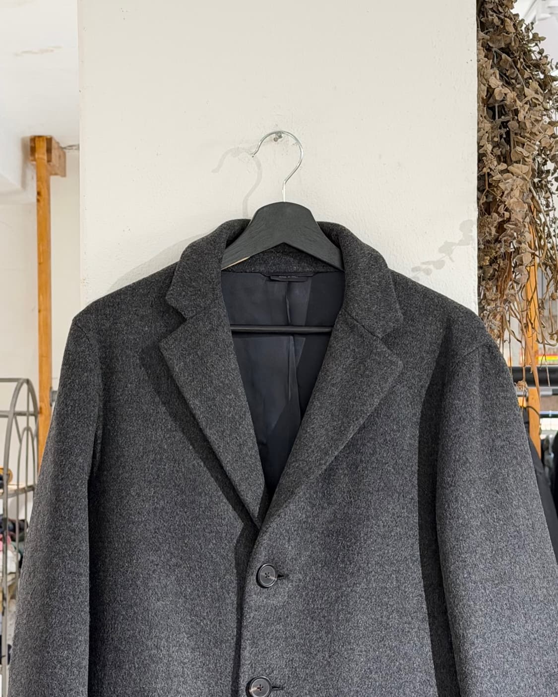 질샌더 그레이 싱글 울 코트 상품이미지4