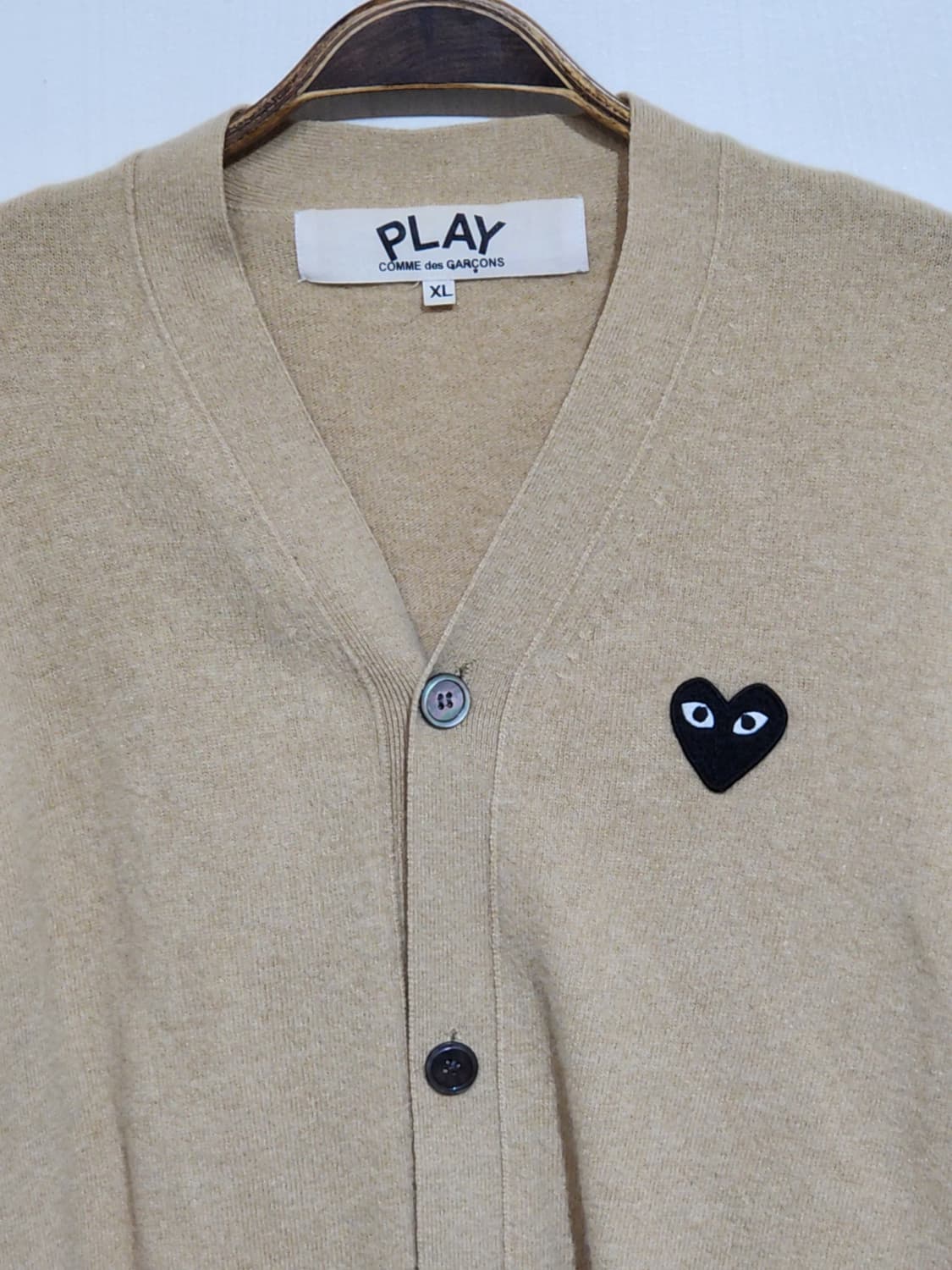 (L) 꼼데가르송 가디건 베이지 블랙와펜 AZ N024  상품이미지2