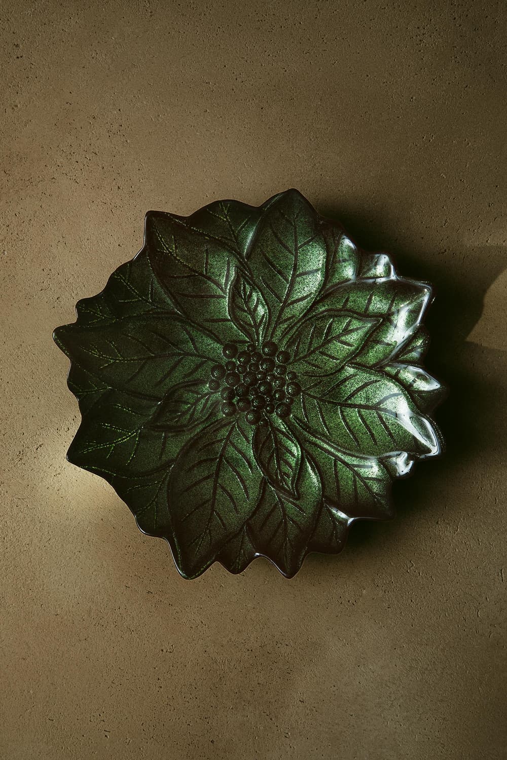 자라홈 크리스마스 포인세티아 유리 앞접시 상품이미지1