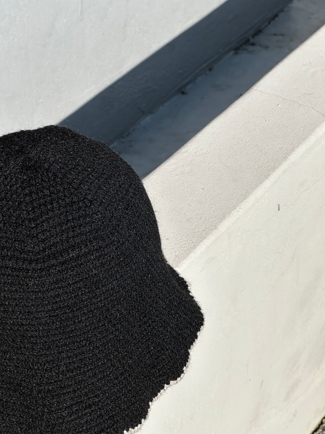 [F] 블랙 울 니트 버킷햇 모자 상품이미지2