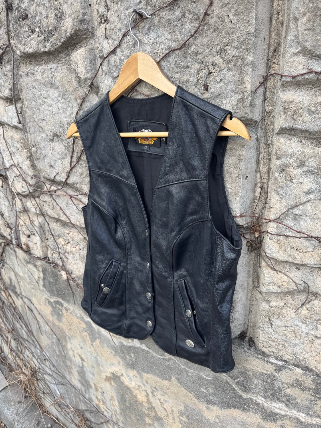 90s 할리데이비슨 빈티지 레더 베스트 가죽 조끼 우먼 m 상품이미지3