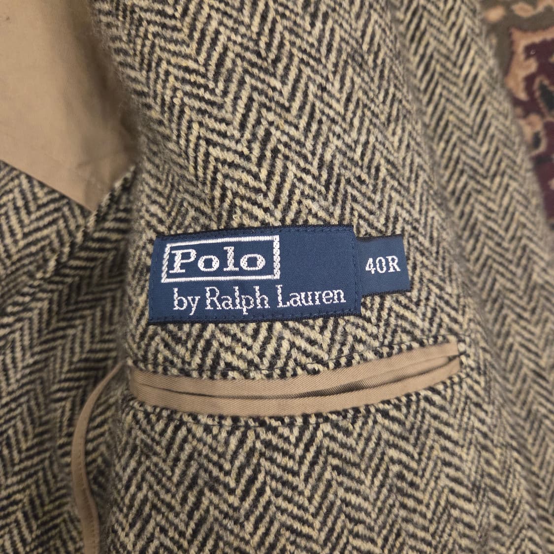 폴로 헤링본 엘보우 패치 자켓 스포츠 코트 블레이져 40r 상품이미지4