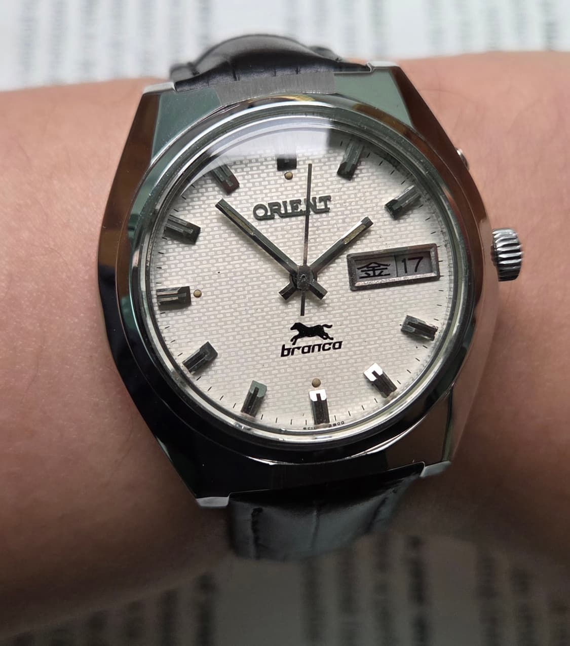레어] 빈티지 오리엔트 브롱코 입체다이얼 한자 데이데이트 수동 메커니컬 상품이미지10