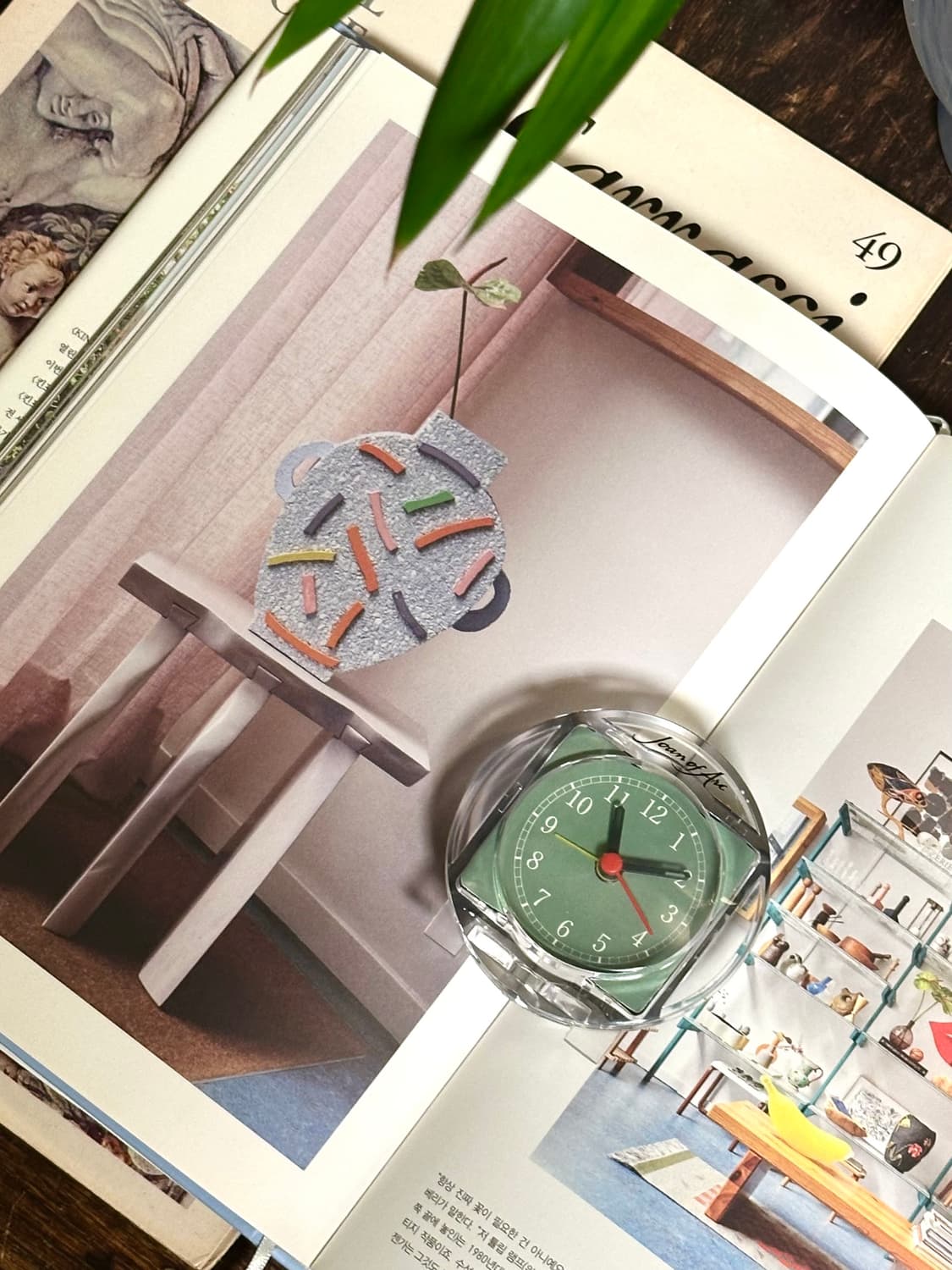 일본 빈티지 여행용 올리브 탁상 알람 시계🫒 상품이미지3