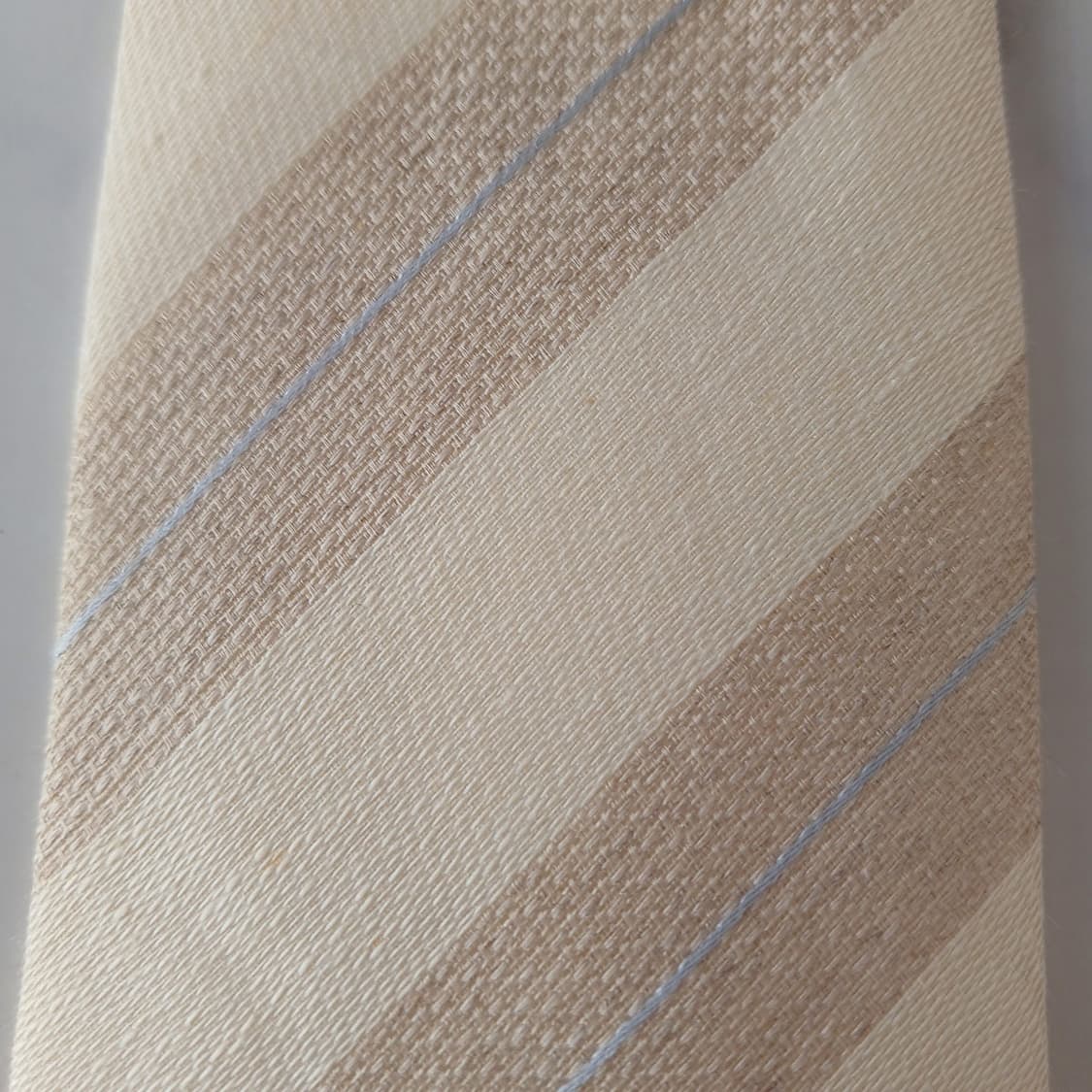 세루티 린넨 베이지 스트라이프 넥타이 9.4cm A등급 A19665 상품이미지6