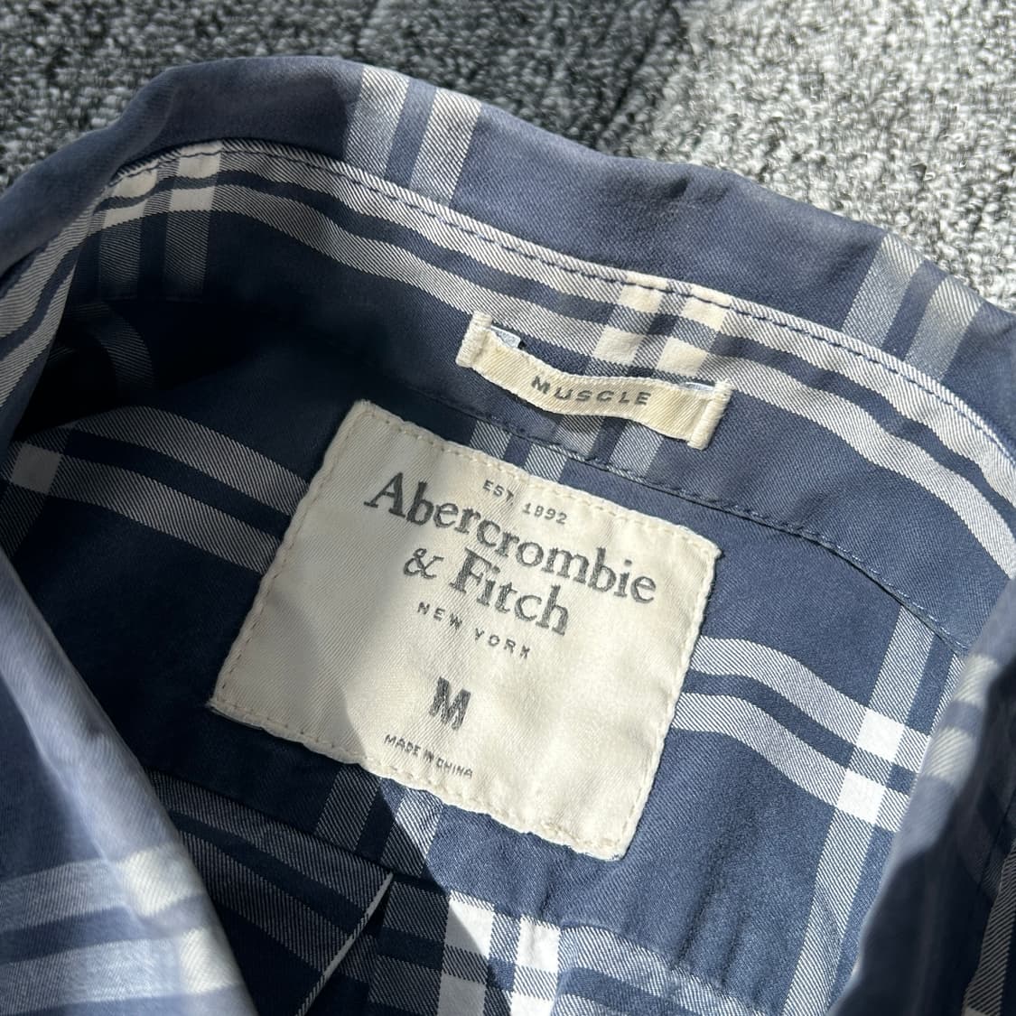 아베크롬비 체크 패턴 네이비 셔츠 상품이미지7