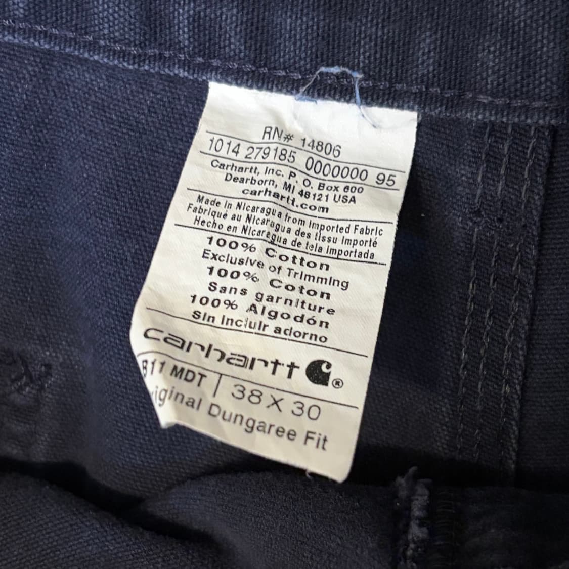 00s USA 빈티지 칼하트 헤비코튼 싱글니 워크팬츠 상품이미지3