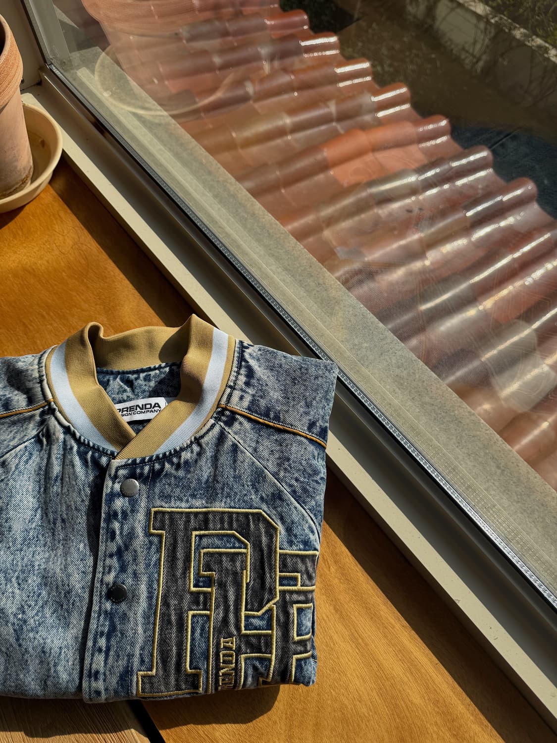 [프렌다] 바시티 데님 자켓 상품이미지4