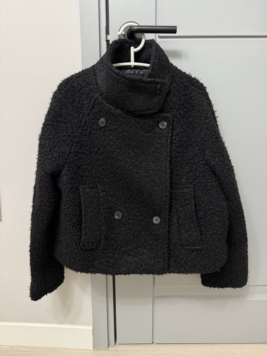 부클 하이넥 숏코트 상품이미지1