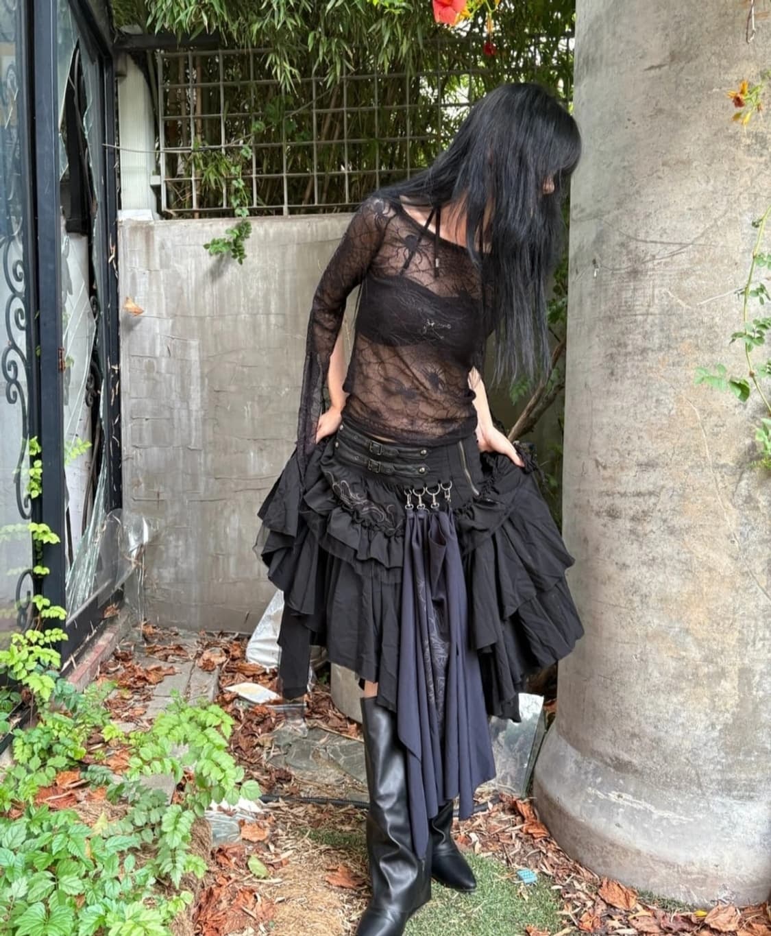 오즈크로스 오즈온 고딕 y2k 디테일 롱스커트 상품이미지3