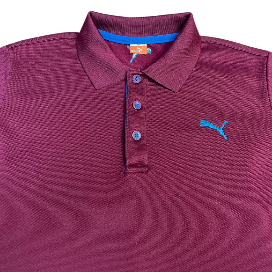 푸마 버건디 넥로고 긴팔 카라티 상품이미지2