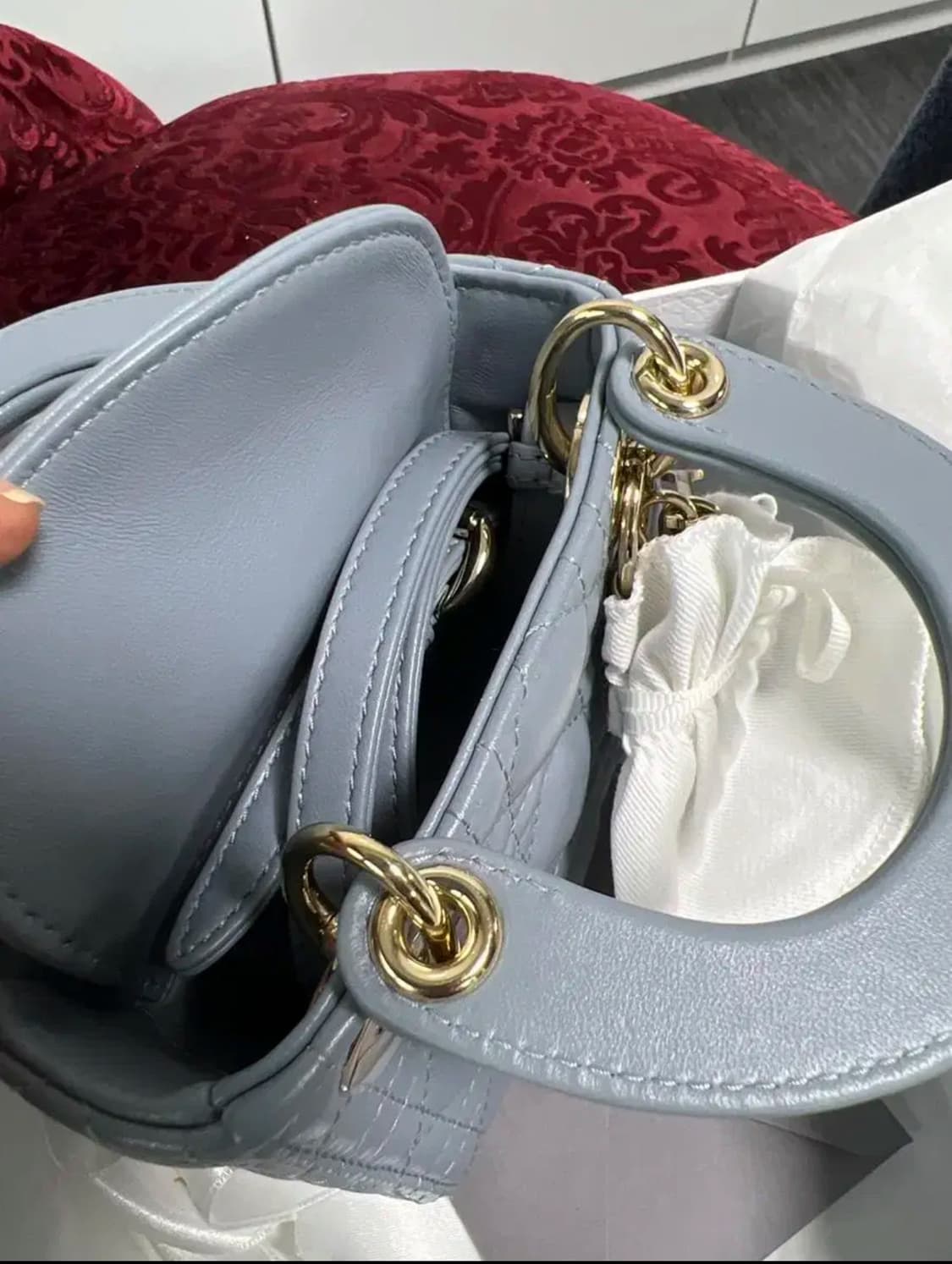 디올 레이디백 마이크로 (클라우드블루 새상품) 상품이미지9