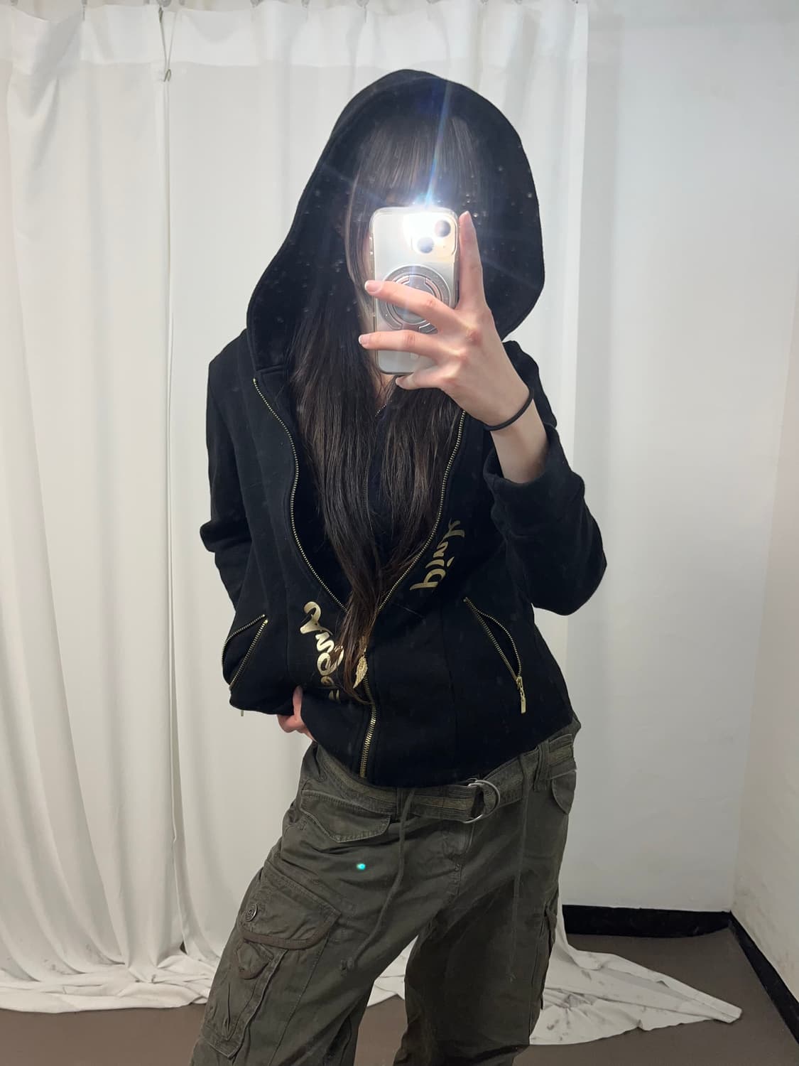 00‘s 백 패치 포인트 더블 후드집업 상품이미지1