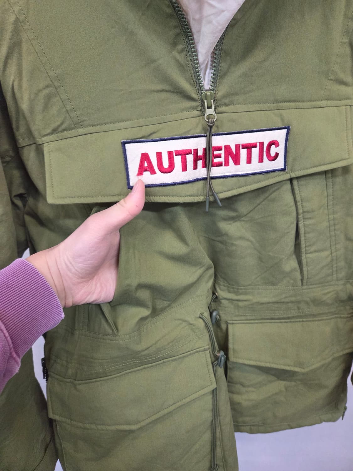 지프 등판성조기 아노락 덕다운 점퍼 패딩 L 상품이미지5