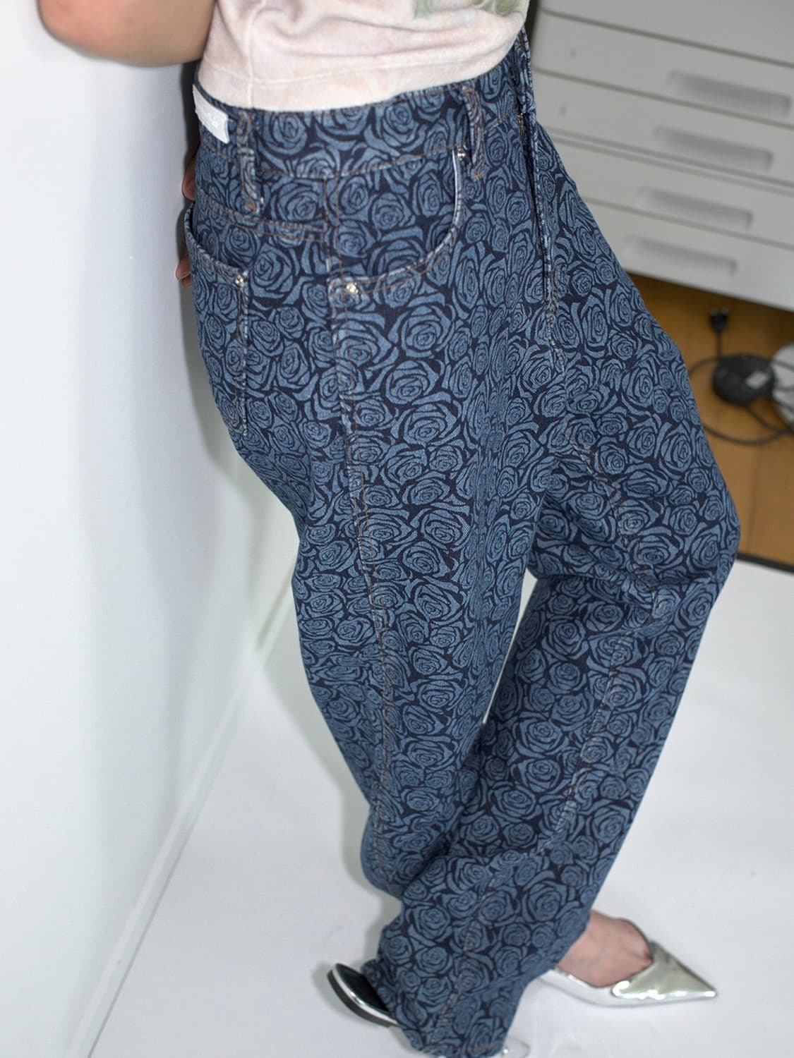 오버듀플레어 로즈 데님 팬츠 1사이즈 상품이미지1