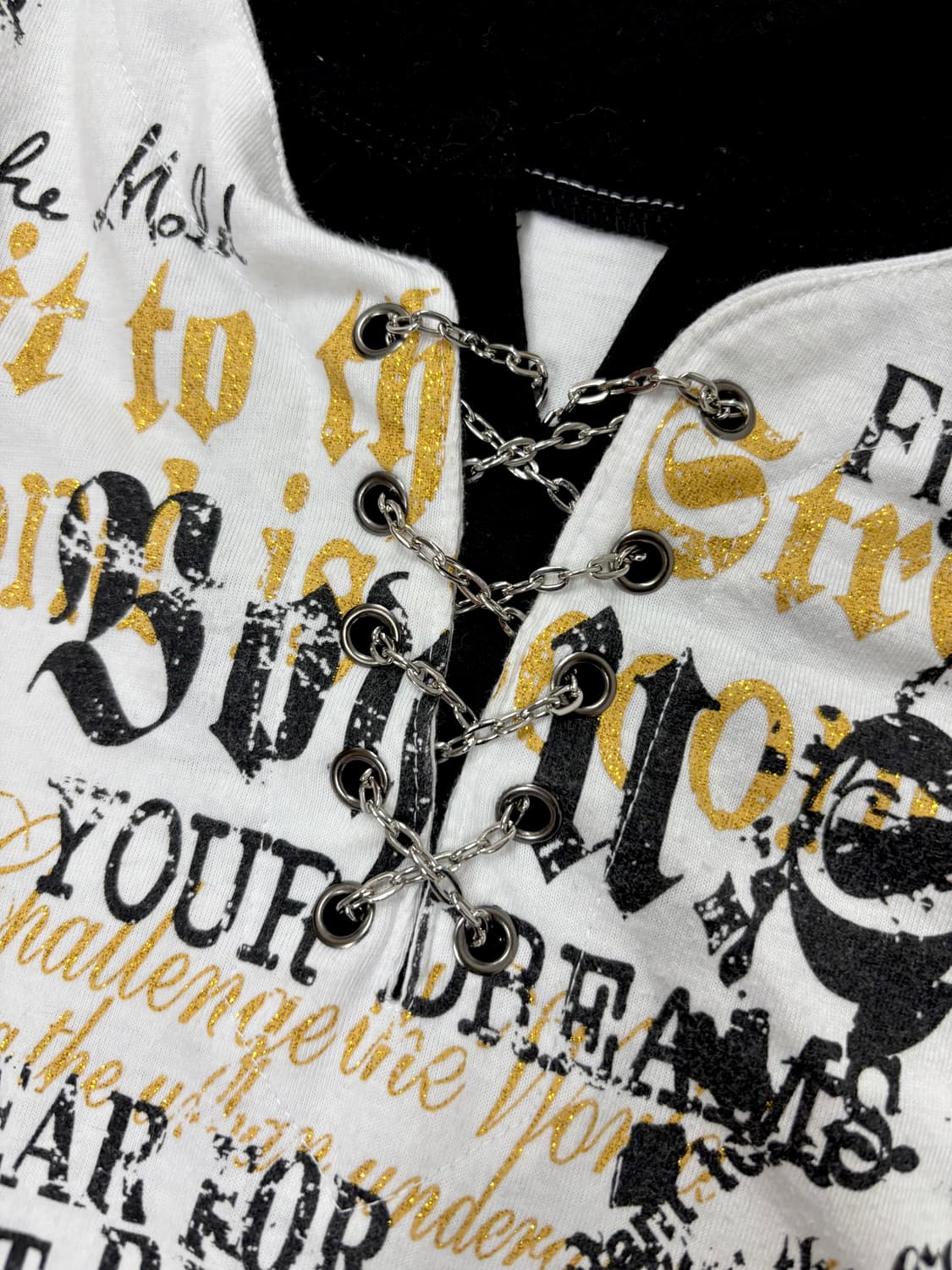 “BAD BOY” 00’s Eyelet Chain Glitter Prin 상품이미지3