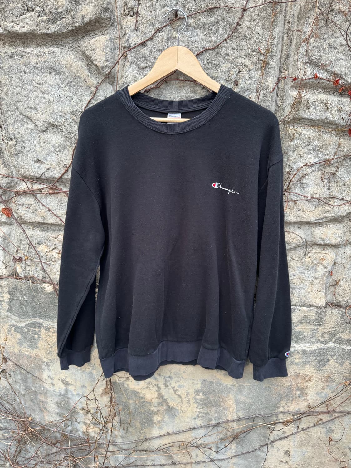 챔피온 빈티지 리버스위브 티셔츠 롱슬리브 스웻 셔츠 맨투맨 블랙 상품이미지1