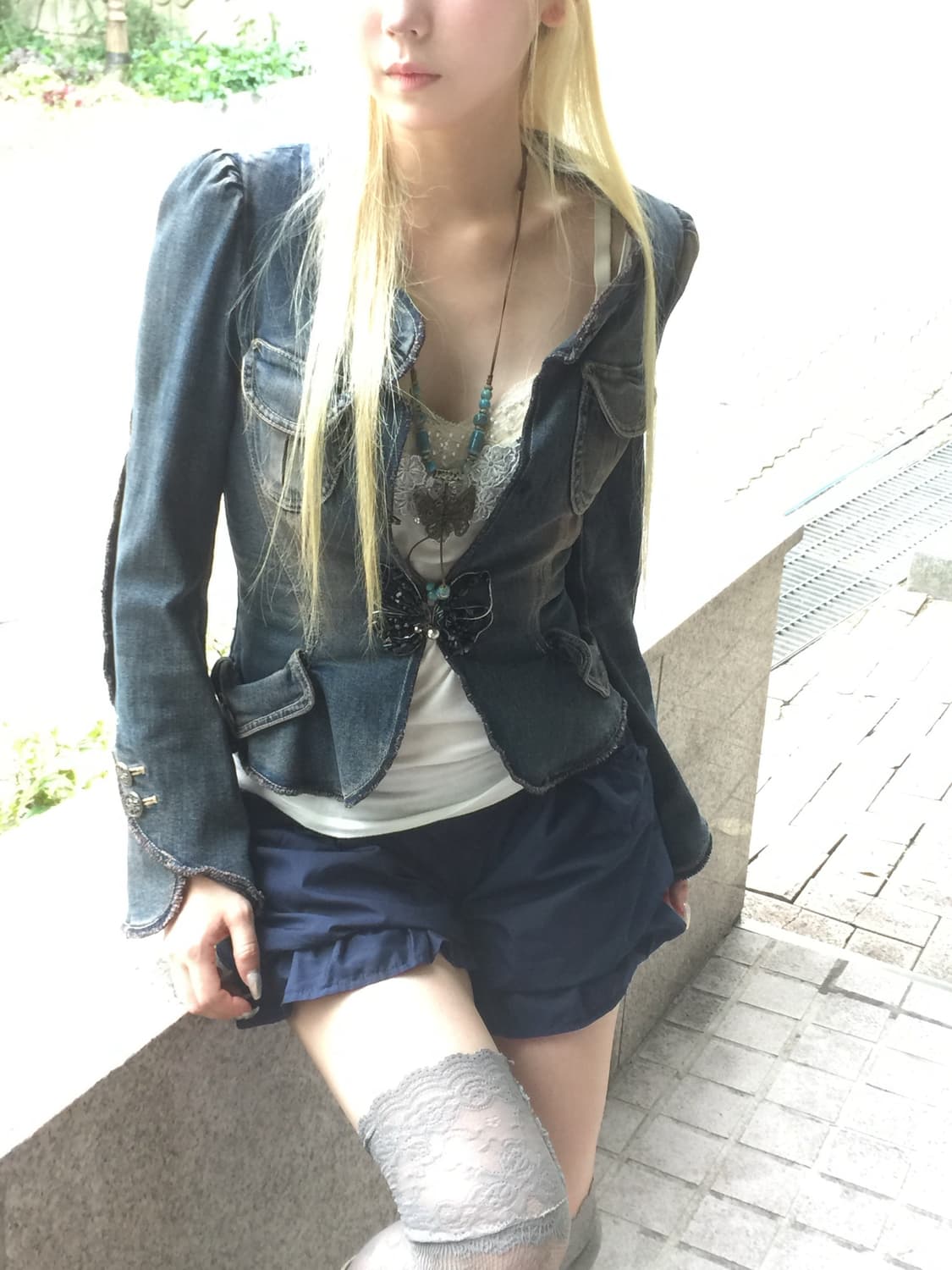 개대장 나비 데님 자켓 상품이미지4