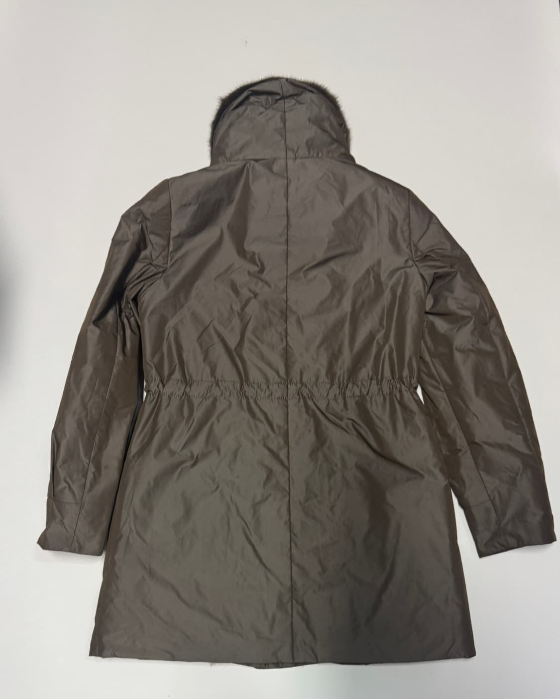 여성 PAT 머스크랫 양가죽배색 토끼털 내피 롱 코트 상품이미지2