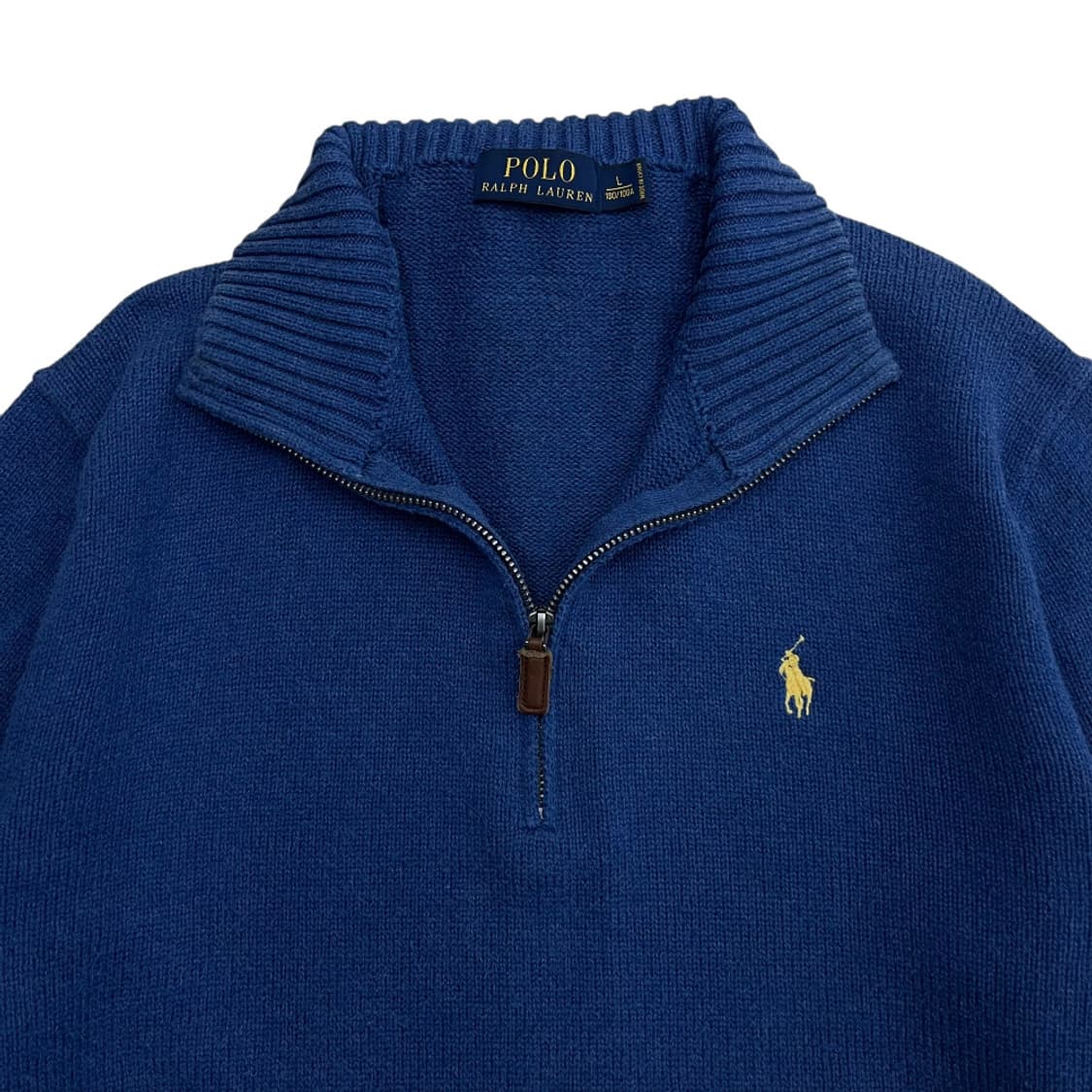 폴로 랄프로렌 레몬포니 블루 니트 반집업 L 상품이미지4