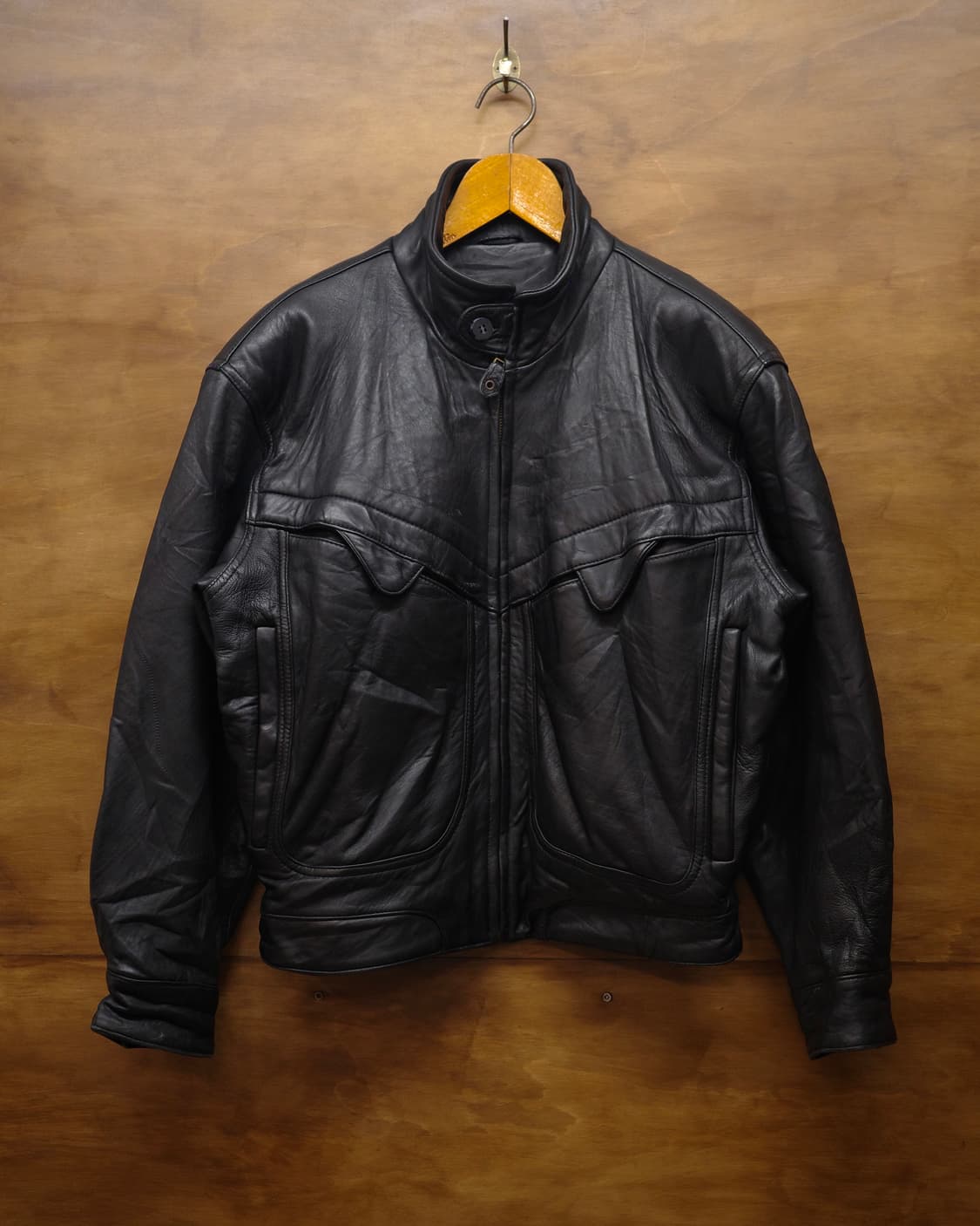 vintage Leather Bomber Jacket 상품이미지1