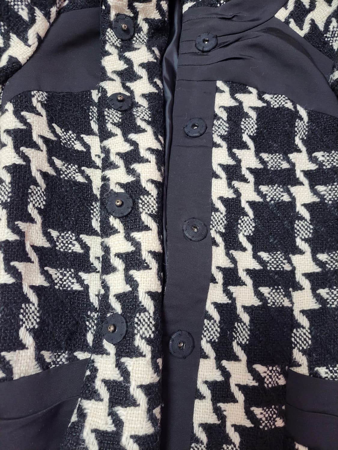 급처상태좋음!온앤온 샤넬,디올느낌 하운드투스체크 리본트위드코트 레니본st 상품이미지4