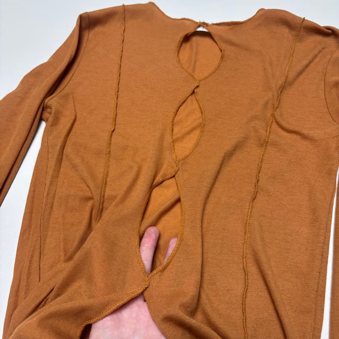 Y2K Overlock Open Front Long Sleeve 상품이미지3