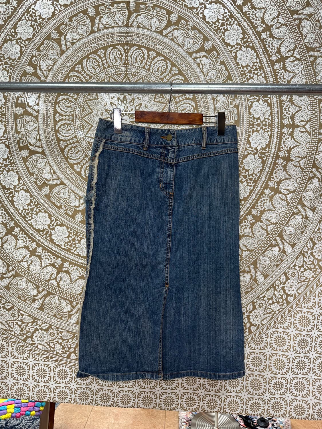 빈티지 여성 절개 워싱 데님스커트   상품이미지3