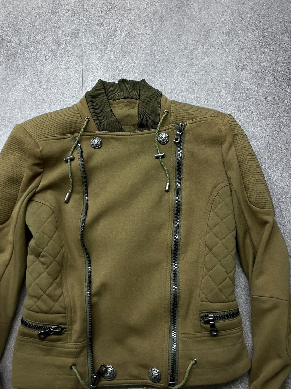 나폴레옹 더블 짚 퀼팅 판넬 사선 자켓 상품이미지2