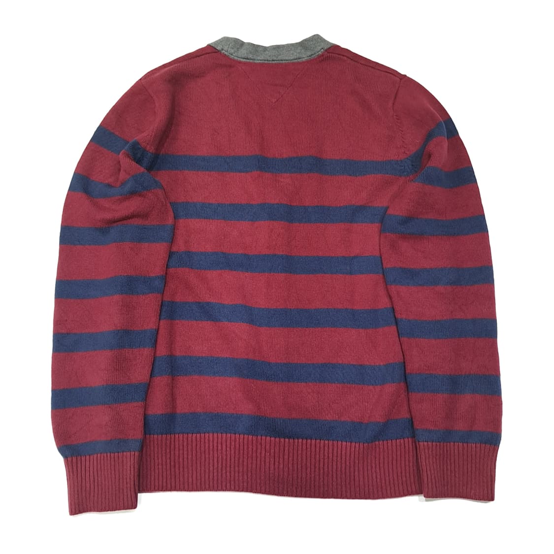 CL115 L 타미힐피거 버건디 & 네이비 스트라이프 코튼 혼방 프레피 상품이미지7