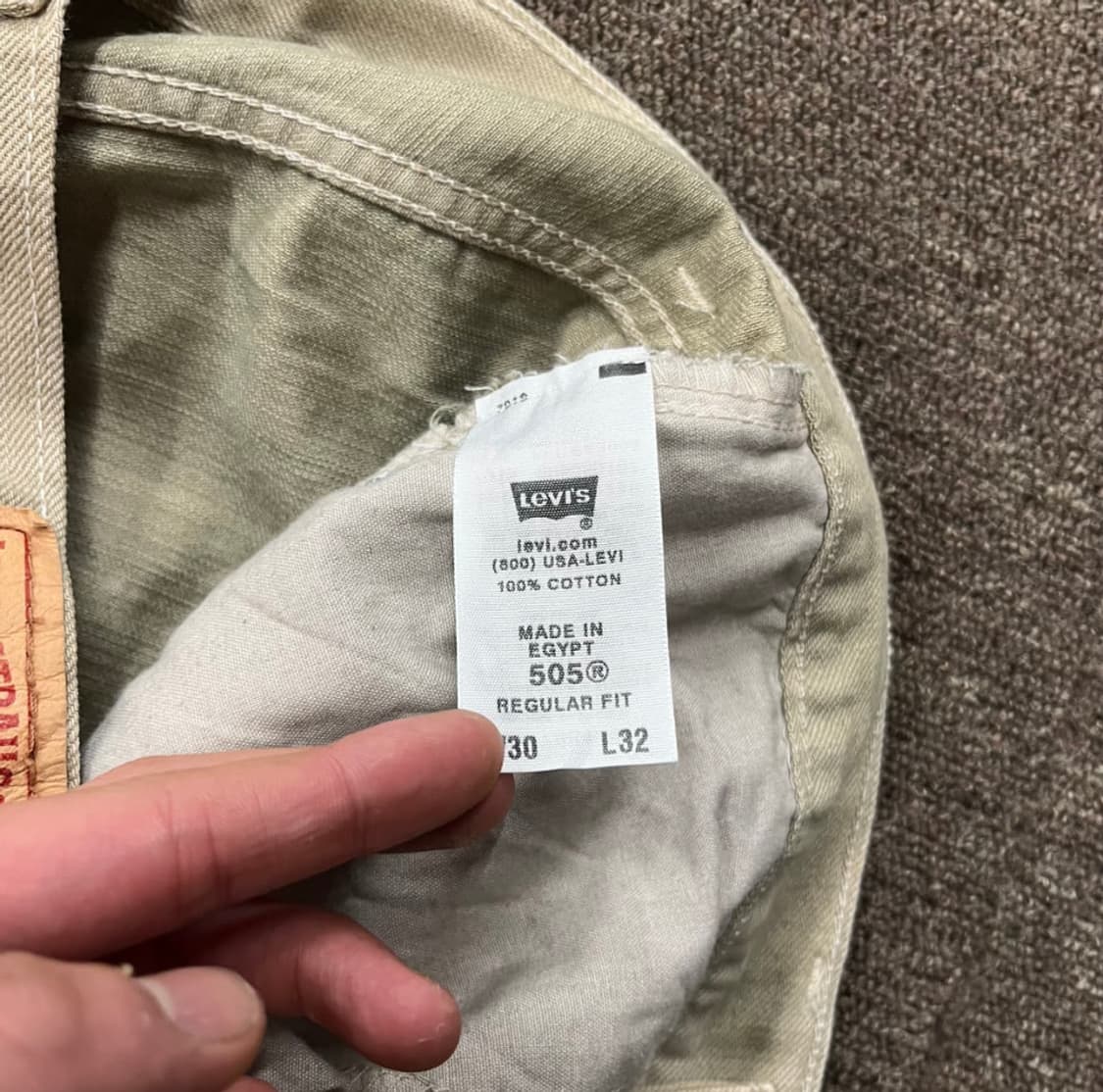 리바이스 505 베이지 데님 팬츠 상품이미지5