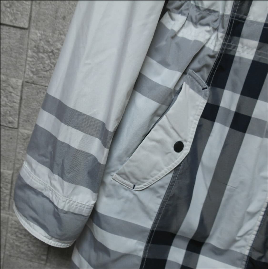 지센 체크 패턴 후드 바람막이 상품이미지4