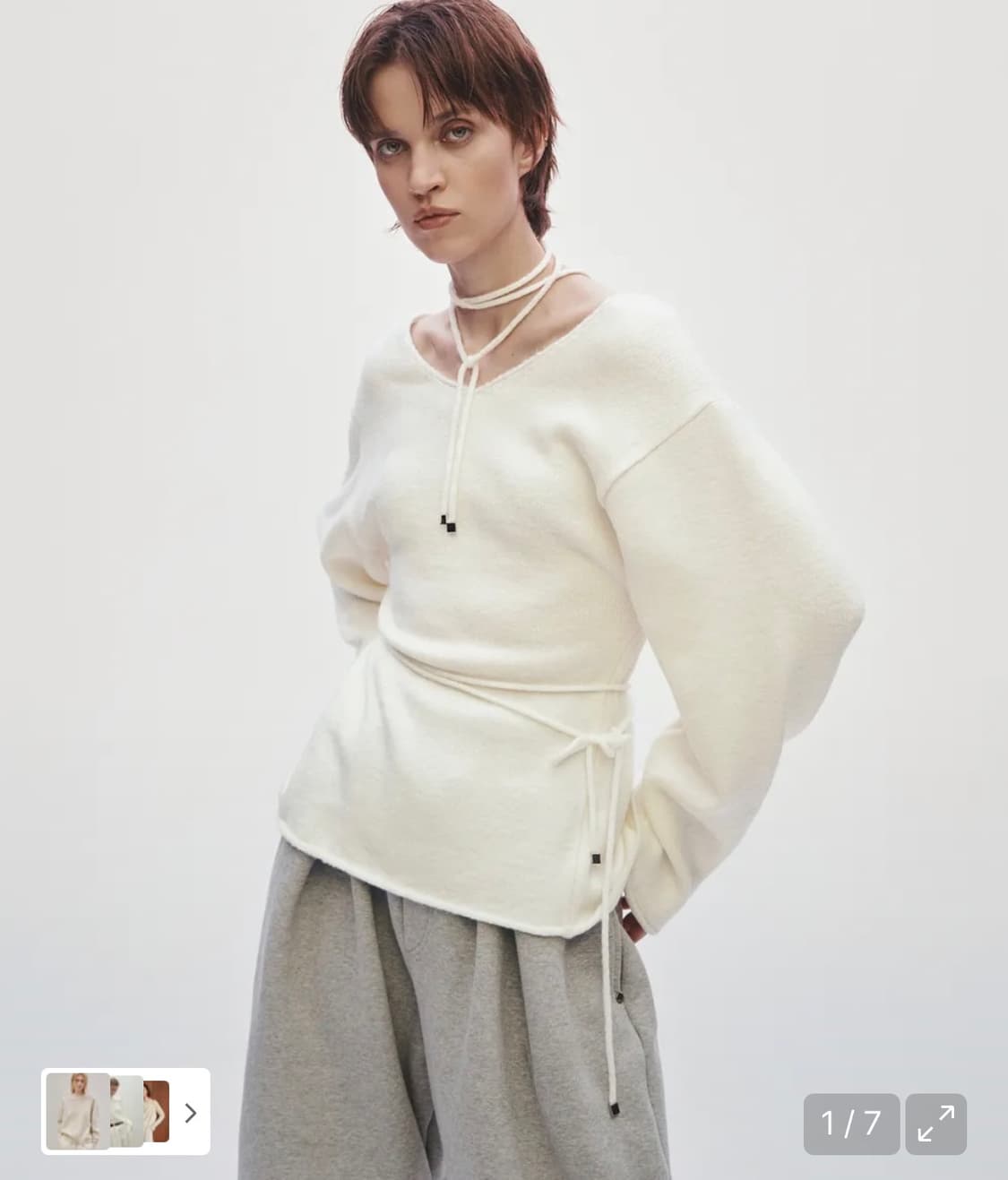 트리밍버드 투웨이 스트랩 니트 아이보리 상품이미지2