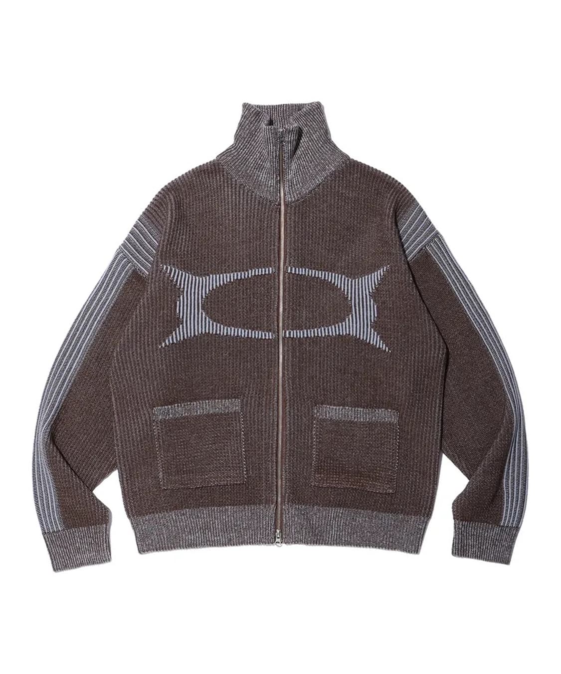 크리틱 하이넥 니트집업 브라운 상품이미지1