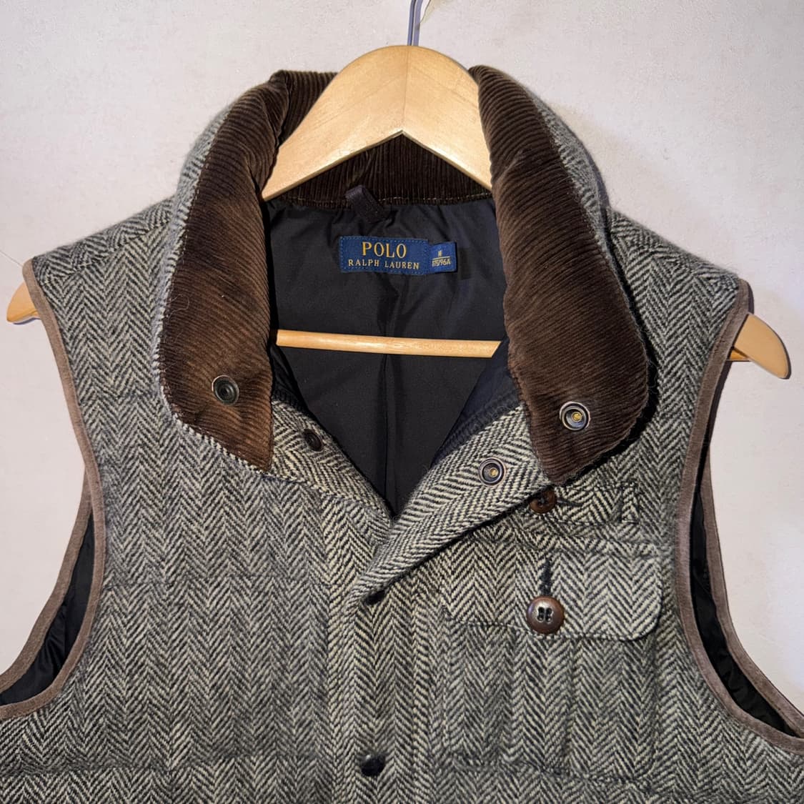 폴로 랄프로렌 헤링본 울 패딩 베스트 M (남성 100정도) 상품이미지5