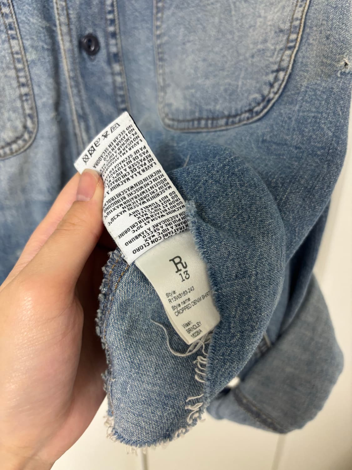 R13 데님 셔츠 xs 상품이미지5