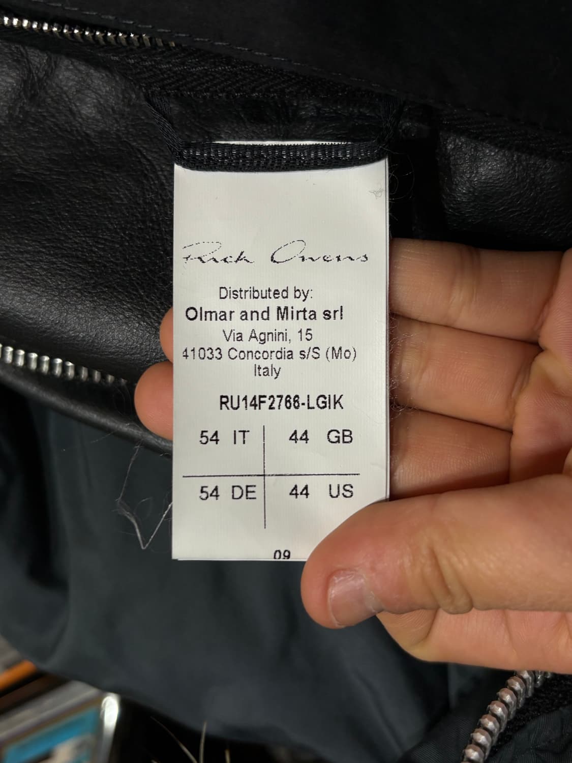 2014 rick owens 릭오웬스 아카이브 레더 사선 집업 자켓 상품이미지6