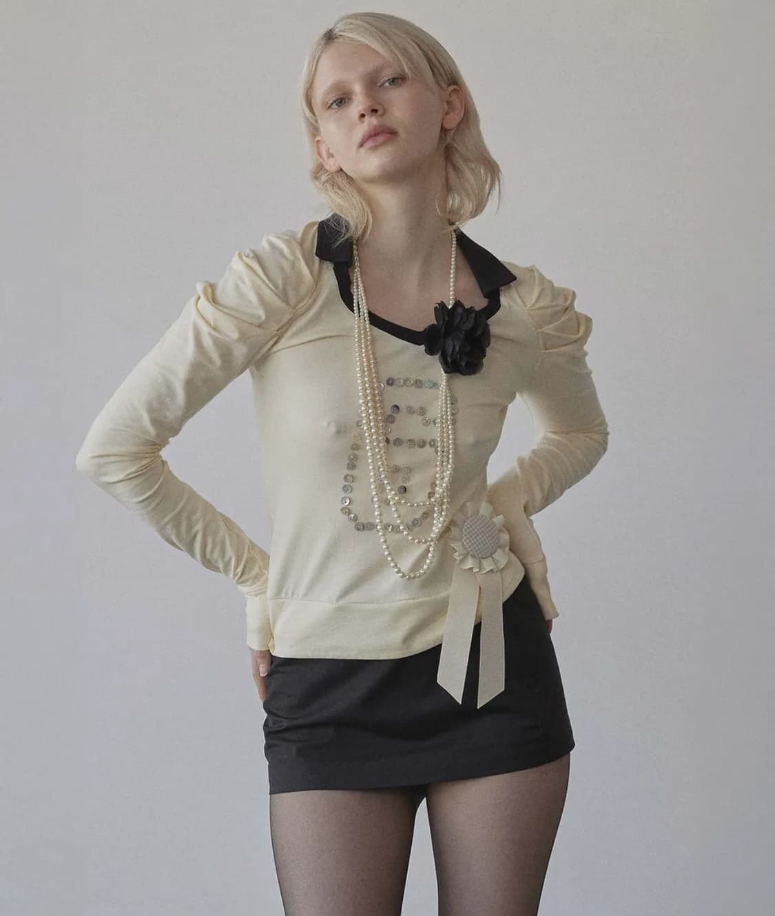 스컬프터 Good Girl Collar Tee Butter (S) 상품이미지2