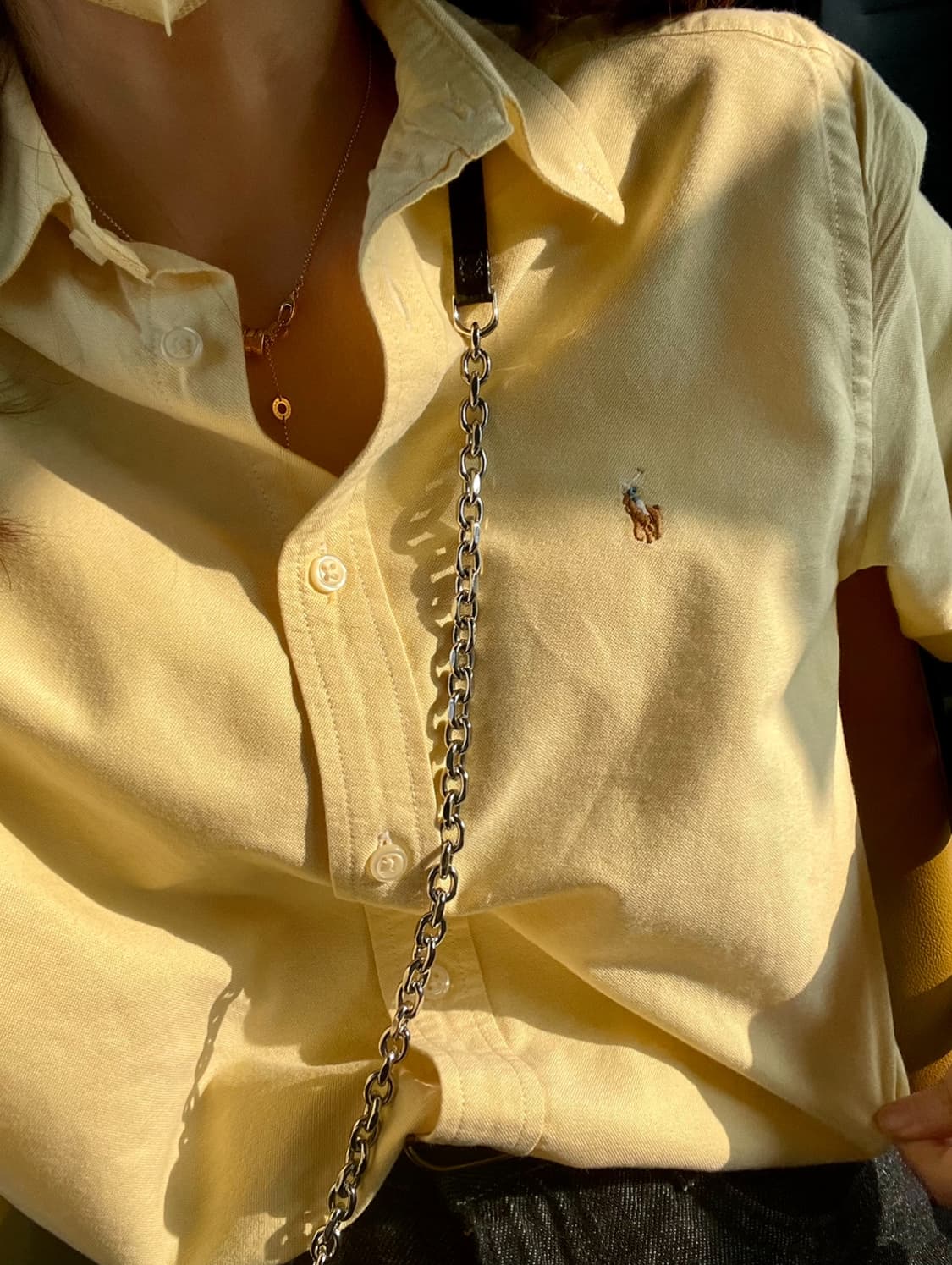 polo 빈티지 긴팔 셔츠 키즈 옐로우 노랑 상품이미지1