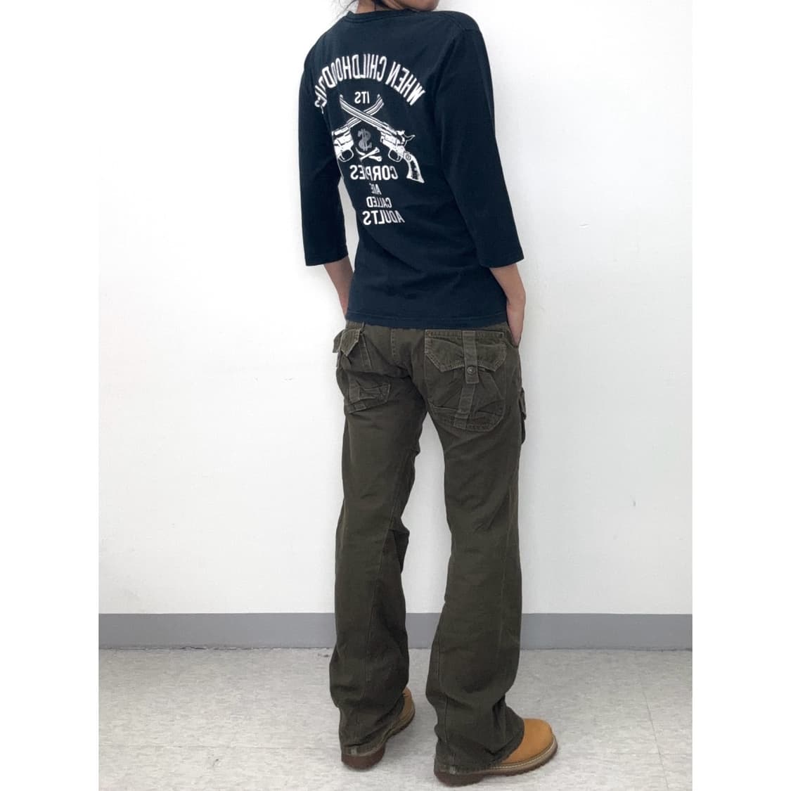 빈티지 펑크 블랙 반팔 상품이미지1