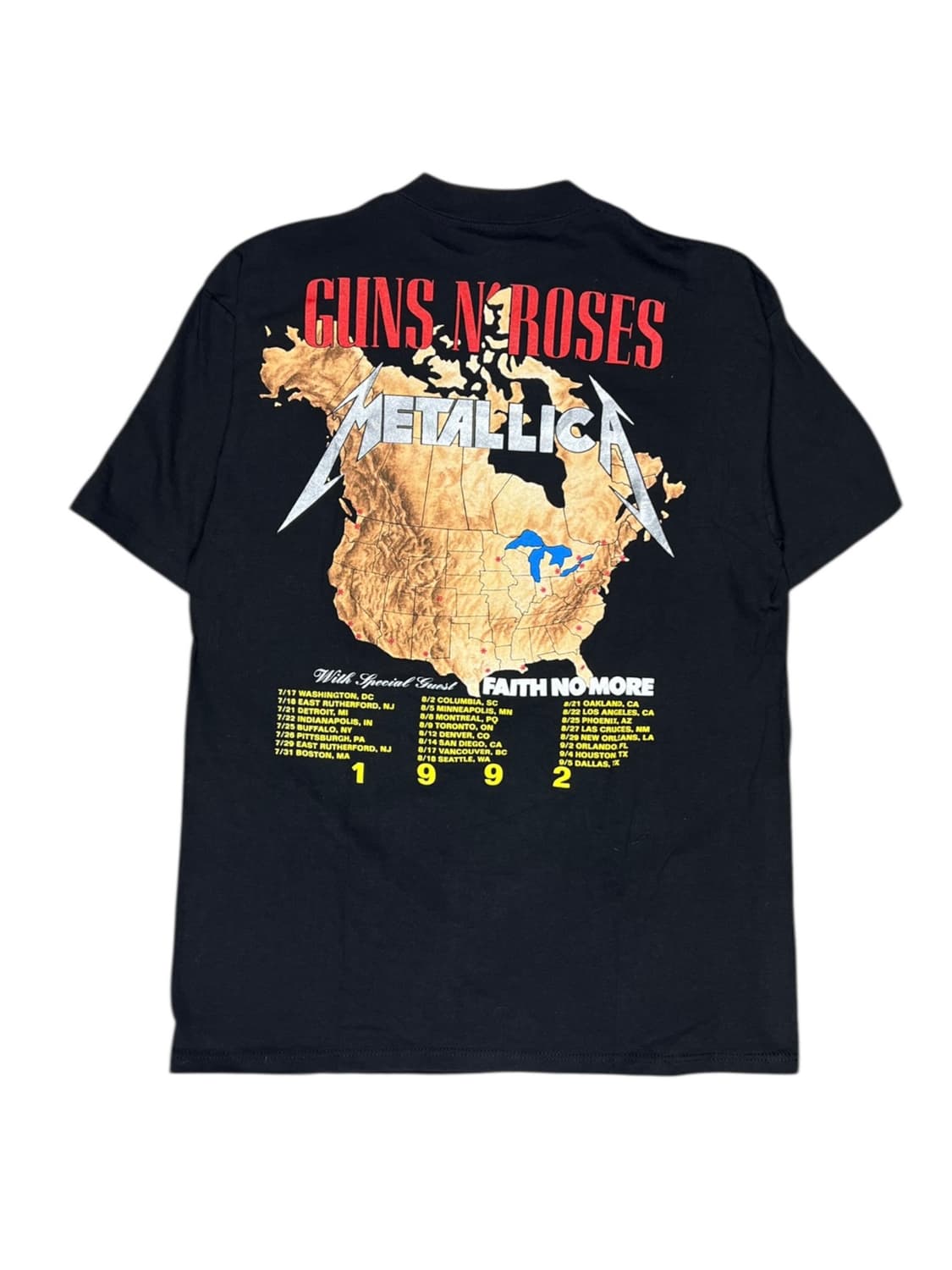 90s Metallica Guns N'Roses 투어 락 반팔 티셔츠 L 상품이미지2