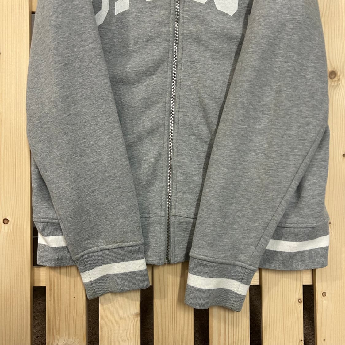 (L) 스투시 Stussy 그레이 코튼 집업 바시티 자켓 상품이미지4