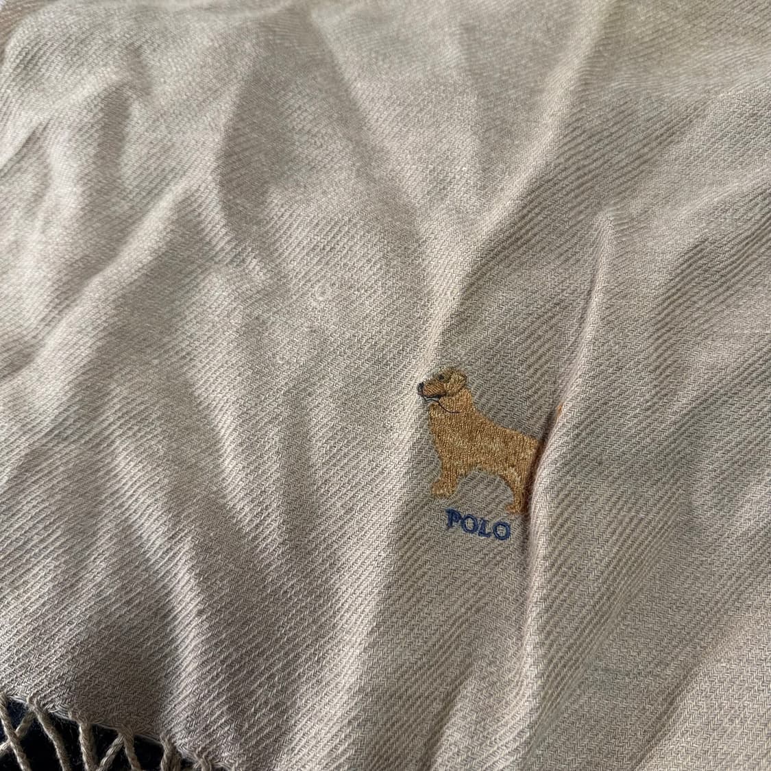 폴로 랄프로렌 도그 자수 울/코튼 머플러 상품이미지3