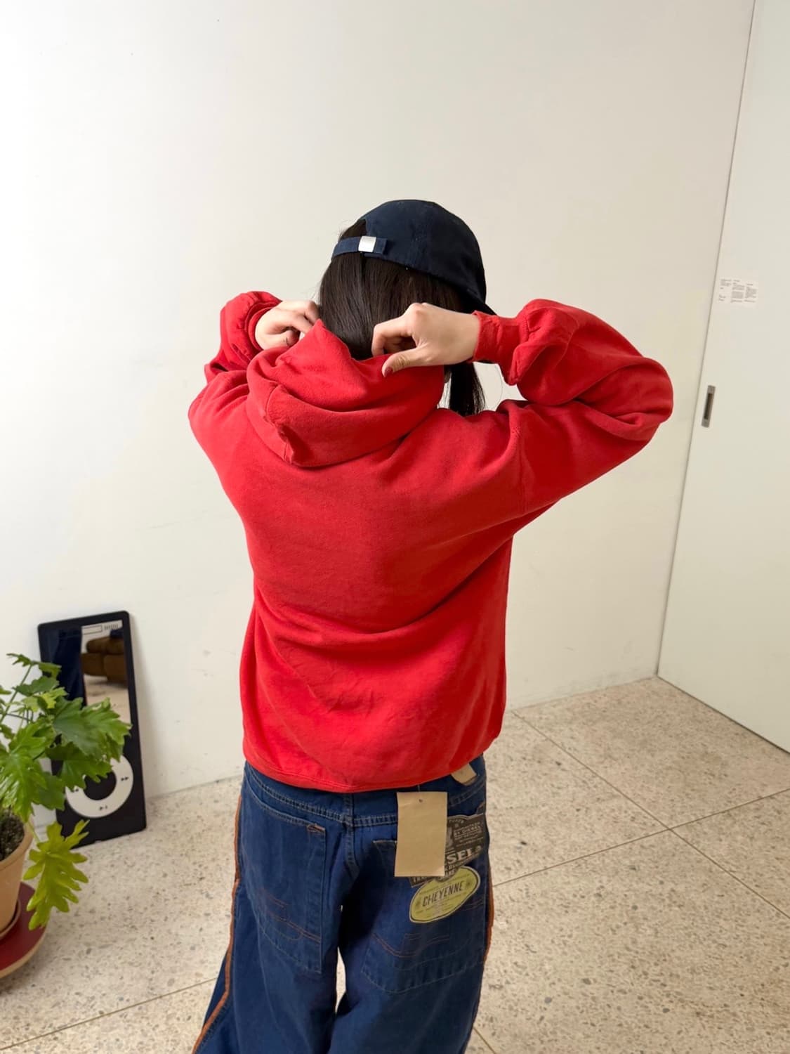 90‘s MADE IN USA 러셀 후드티 레드 상품이미지3