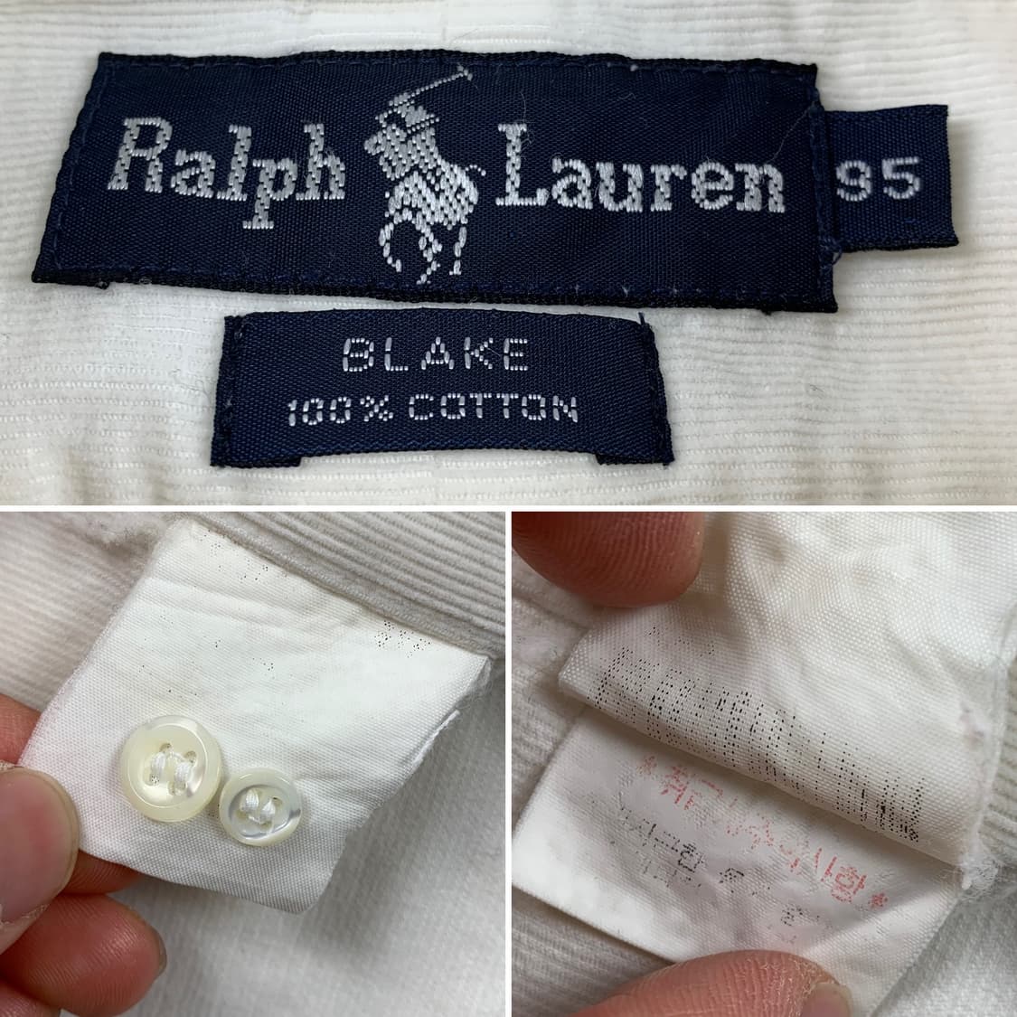 폴로 랄프로렌 포니로고 BLAKE 코튼 코듀로이 셔츠 화이트 상품이미지6