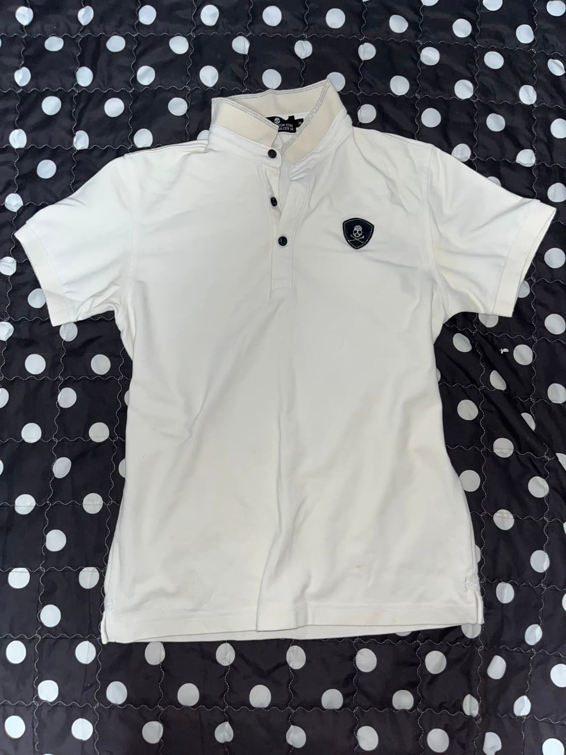 해골 카라 반팔 티셔츠 펑크 갸루 고스 화이트 y2k 빈티지 상품이미지1