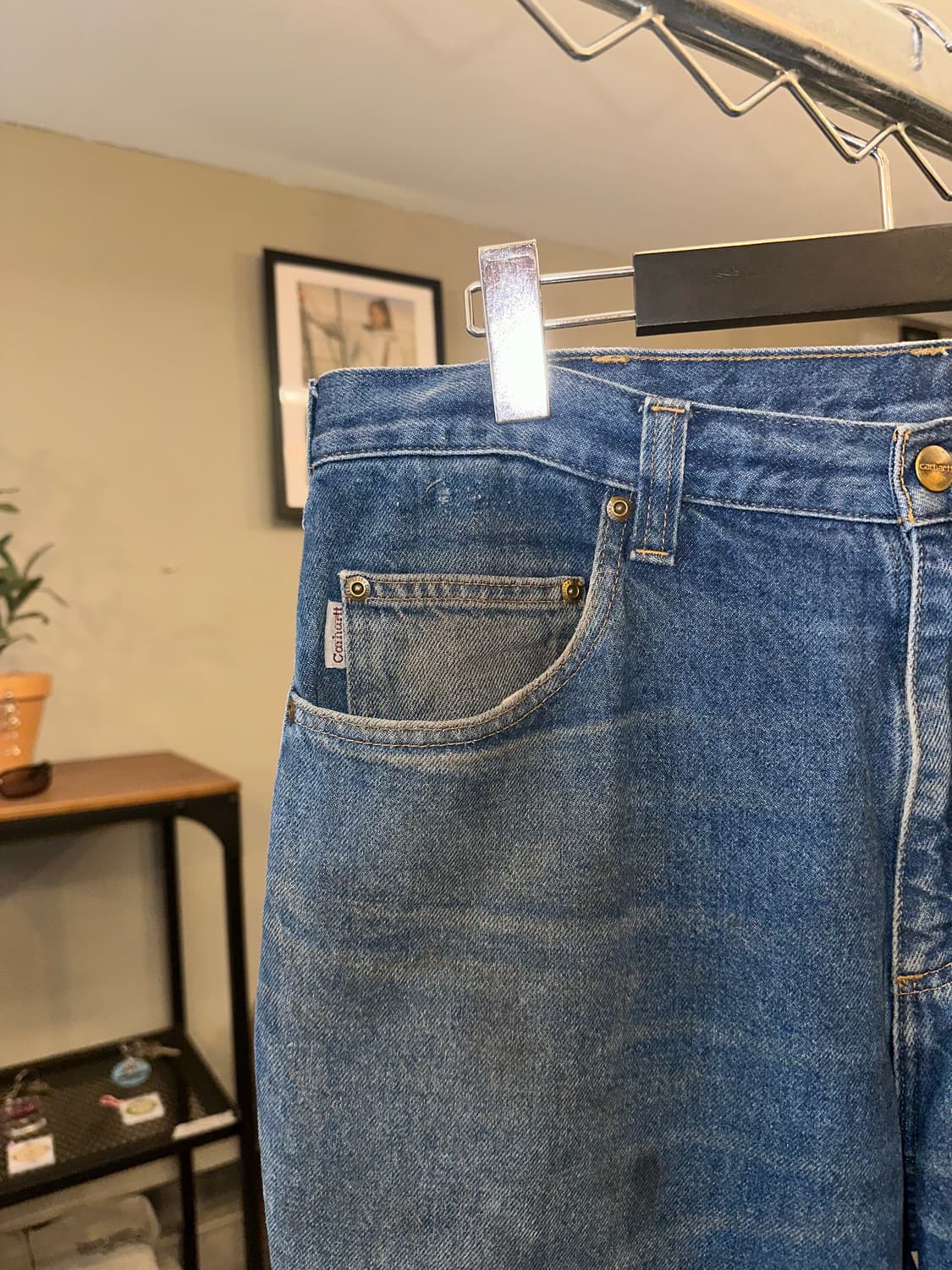 00’s Carhartt Worker oily denim pants 상품이미지4