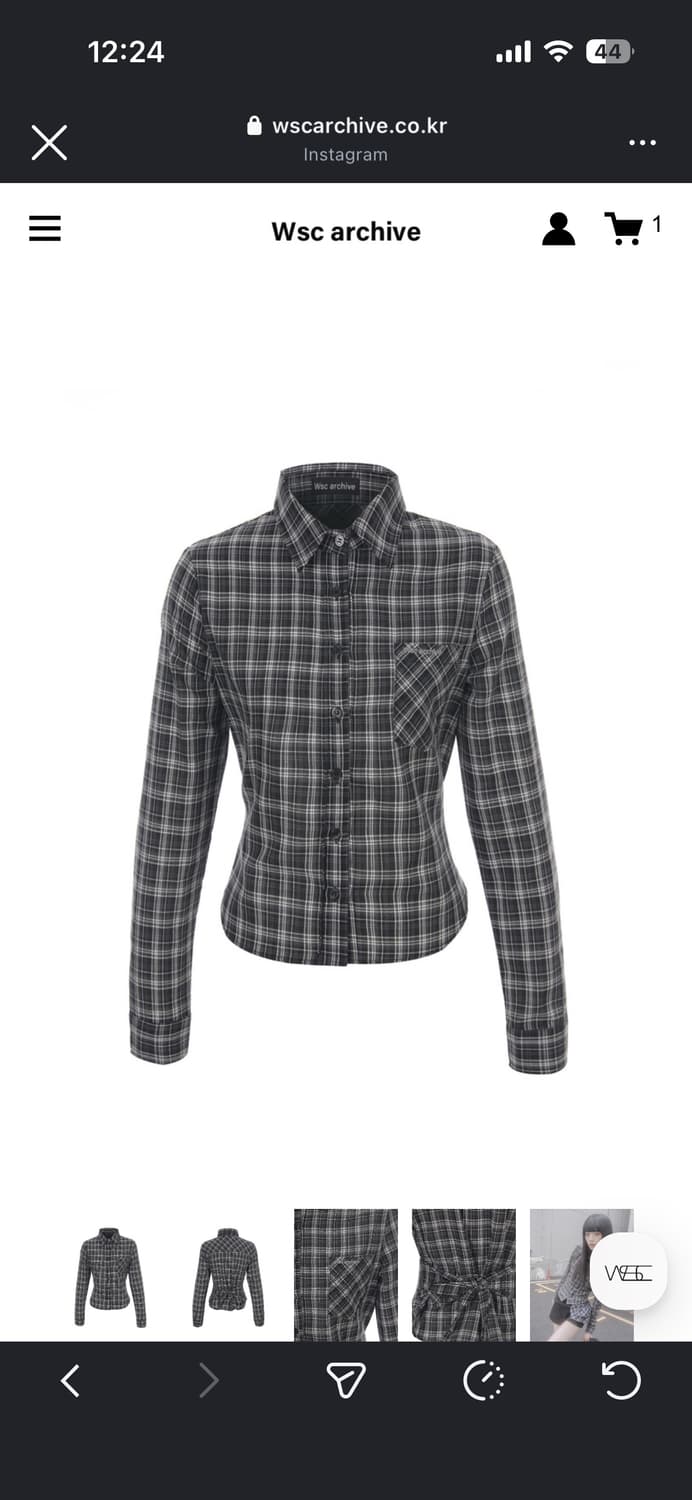WSC archive Check tied shirt 001 상품이미지1